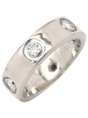 Cartier Ring Love Full Diamond Classic White Gold 52 18k Stones
